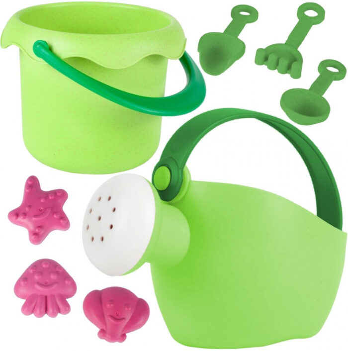 Set pentru nisip galetusa cu stropitoare si 5 accesorii Verde