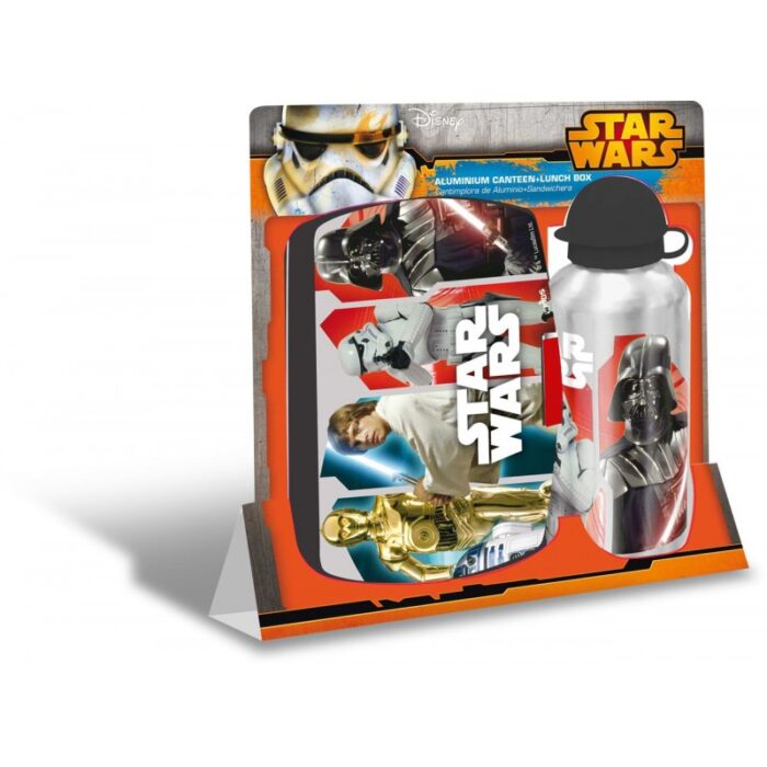 Set recipient apa Al 500ml si cutie pranz Star Wars gri