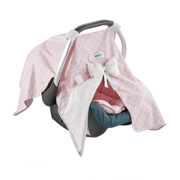 Set reductor si parasolar pentru scaun auto 0-13 kg Bouncer Pink