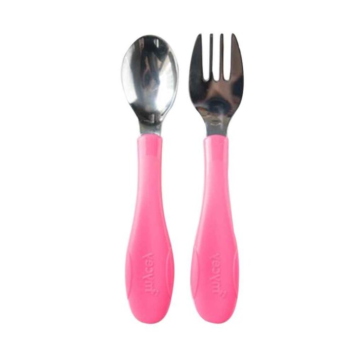 Set tacamuri din inox pentru copii BabyJem Pink