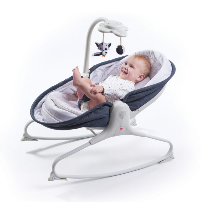 Sezlong 3 in 1 Tiny Love Rocker Napper 0 luni + albastru cu alb