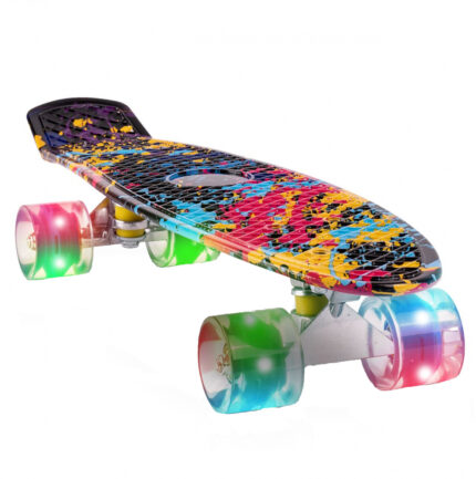 Skateboard cu led-uri pentru copii 56x15cm Paint