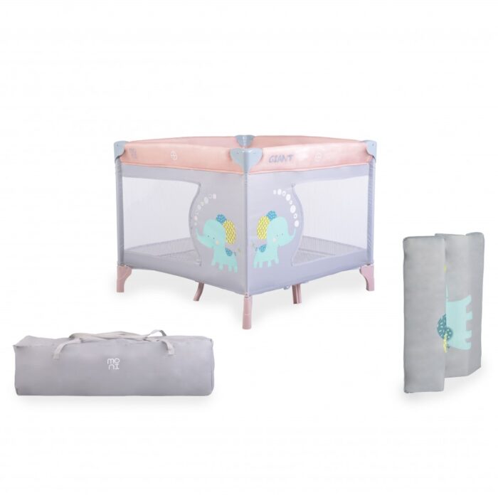 Tarc de joaca pliabil pentru copii 93x93 cm Giant Moni Giant Light Pink