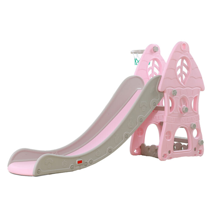 Tobogan 2in1 cu cos de baschet Nichiduta Garden Forest Pink