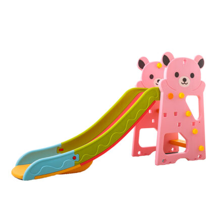 Tobogan Nichiduta Bear Pink 2in1 cu cos de baschet