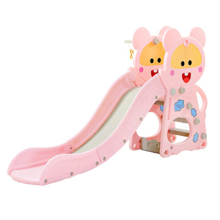 Tobogan Nichiduta Pink Happy Baby 2in1 cu cos de baschet