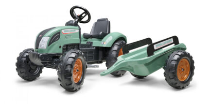 Tractor Falk pentru copii cu remorca Farm Lander verde FK 1054AB