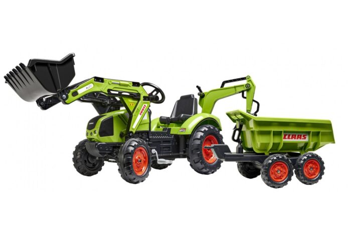 Tractor buldo-excavator cu pedale pentru copii Claas Falk 2070W