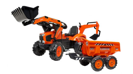 Tractor cu pedale 2090W Kubota cu cupa si remorca Falk