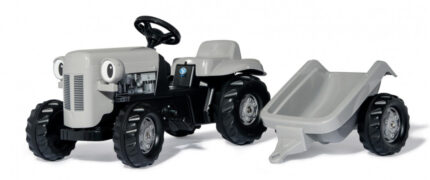 Tractor cu pedale Rolly Kid Little Grey Fergie cu remorca