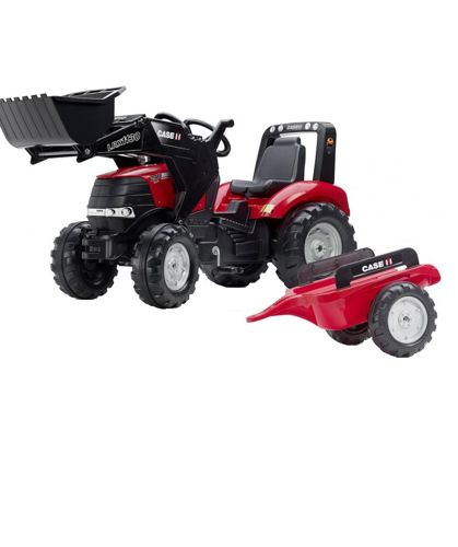 Tractor cu pedale pentru copii Falk Case Puma cu incarcator si remorca