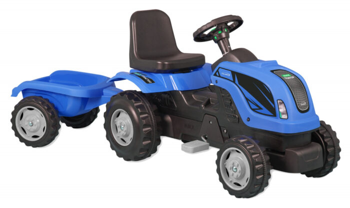 Tractor cu pedale si remorca Micromax MMX Blue