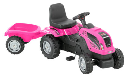 Tractor cu pedale si remorca Micromax MMX Pink