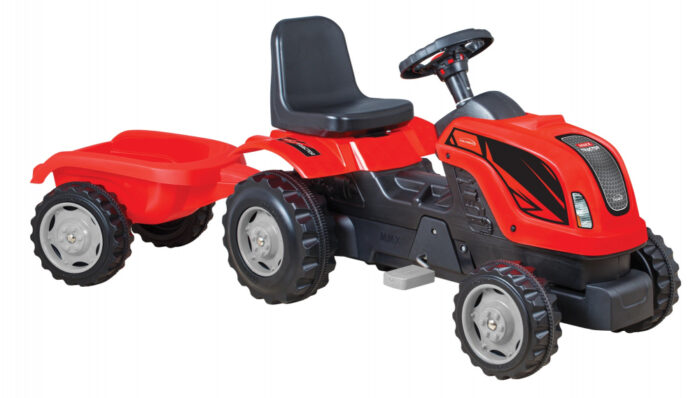 Tractor cu pedale si remorca Micromax MMX Red