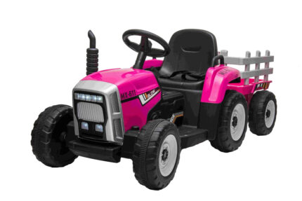 Tractor electric 12V cu remorca Nichiduta Farmer Pink