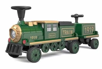 Trenulet electric pentru copii copii locomotiva + vagon Verde