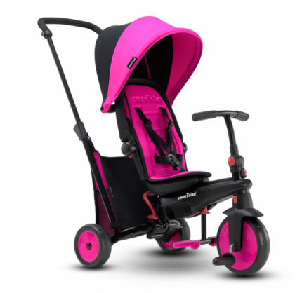 Tricicleta pliabila Smart Trike 6 in 1 STR3 Roz dotata cu frana si scaun rabatabil