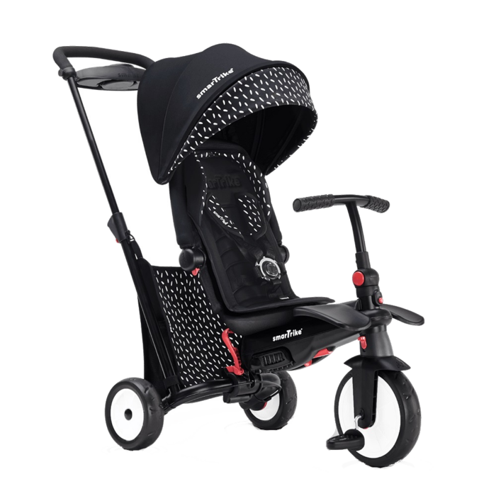 Tricicleta pliabila Smart Trike 7 in 1 STR5 BlackWhite dotata cu frana si scaun rabatabil