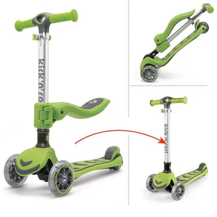 Trotineta KicknRoll pliabila 2 in 1 transformabila 1.5 ani -12 ani green