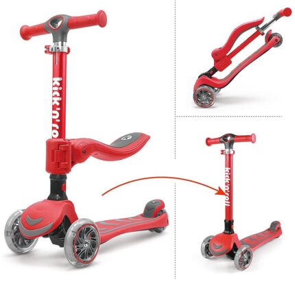 Trotineta KicknRoll pliabila 2 in 1 transformabila 1.5 ani -12 ani red