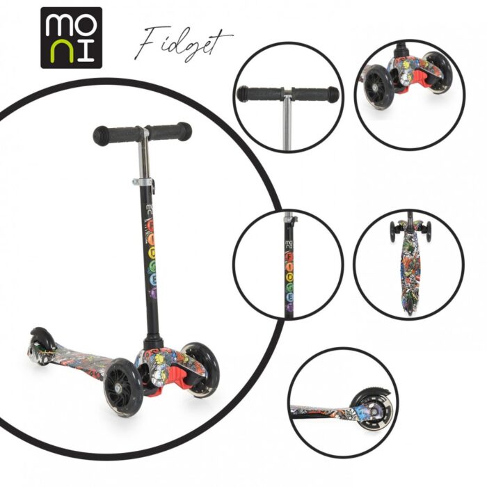 Trotineta Moni cu lumini Fidget black