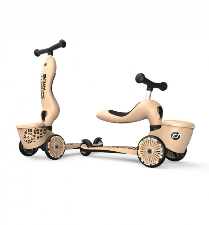 Trotineta copii cu sezut Scoot and Ride transformabila 2 in 1 HighwayKick 1 Lifestyle Leopard 1-5 ani