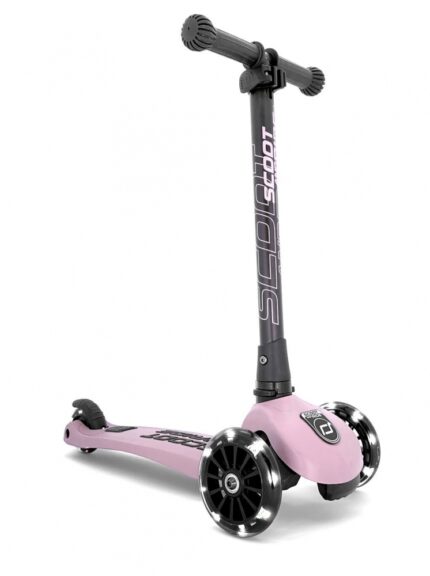 Trotineta copii pliabila cu roti luminoase Scoot Ride HighwayKick 3 Rose