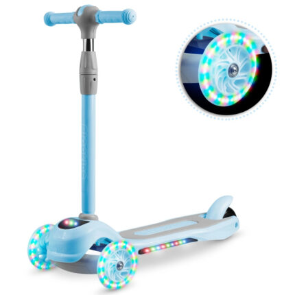 Trotineta cu inaltime reglabila si roti cu lumini LED Ricokids Piko Albastru