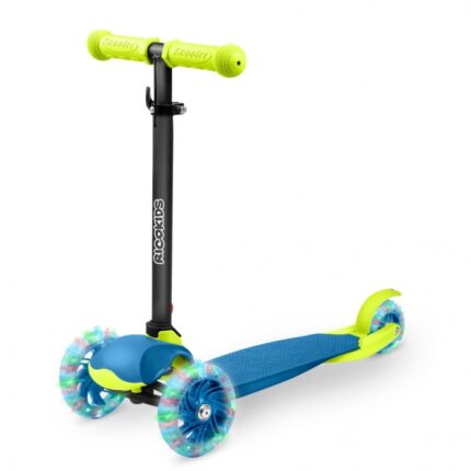 Trotineta cu roti cu led Ricokids Loco albastru cu verde