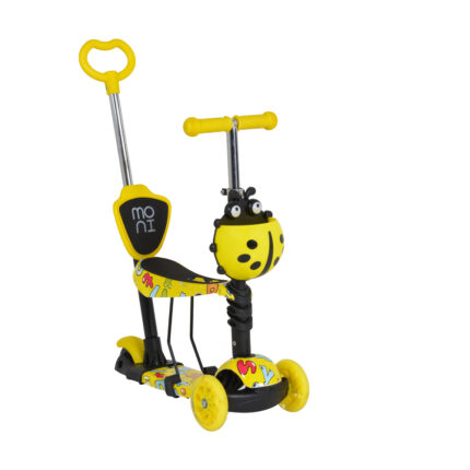 Trotineta evolutiva Moni cu maner parental si sezut Scooter 3 in 1 Lollipop Yellow