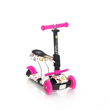 Trotineta pentru copii Smart Pink Butterfly