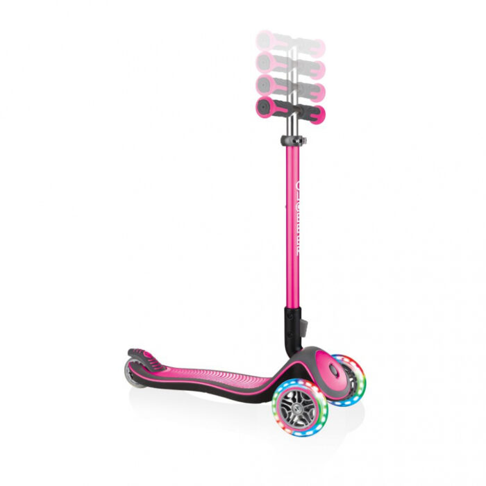 Trotineta pliabila Globber Elite Deluxe Lights Roz