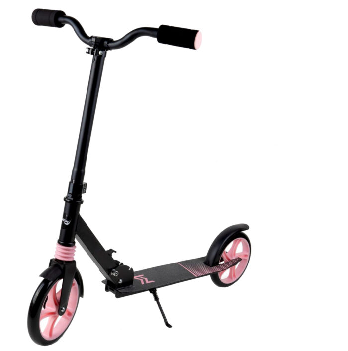 Trotineta pliabila cu amortizor City Scooter negru si roz