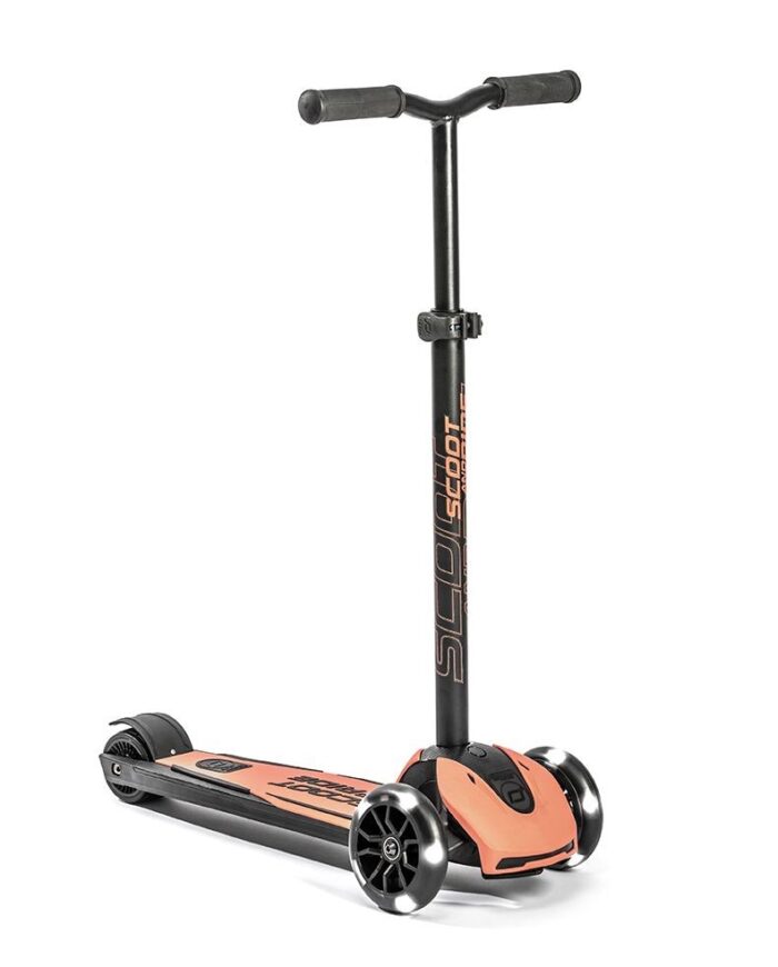 Trotineta pliabila pentru copii si adulti cu roti luminoase Scoot Ride Highwaykick 5 Peach