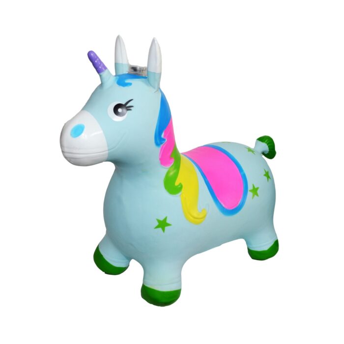 Unicorn gonflabil de sarit cu lumini si sunete Blue