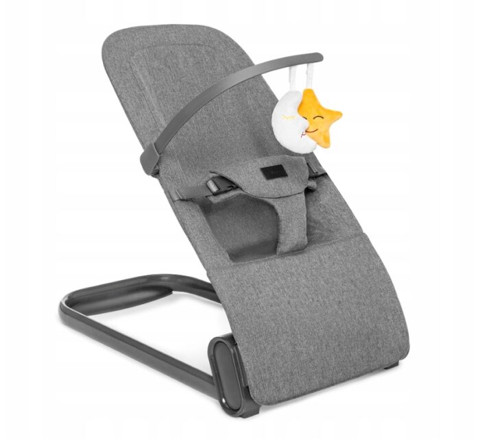 Balansoar ergonomic pliabil cu bara de jucarii Kidnort Stugan Grey