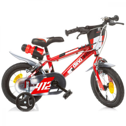 Bicicleta pentru copii model 412 Dino Bikes 12 inch rosu