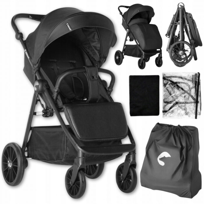 Carucior sport 0-48 luni cu pliere compacta Kidnort Sea Lion Black