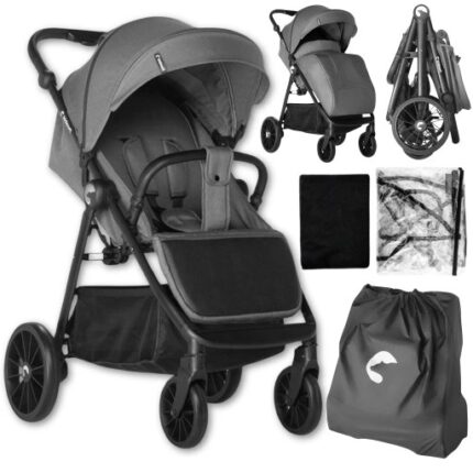 Carucior sport 0-48 luni cu pliere compacta Kidnort Sea Lion Grey