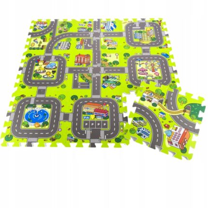 Covor puzzle din spuma EVA 90x90cm City Circuit