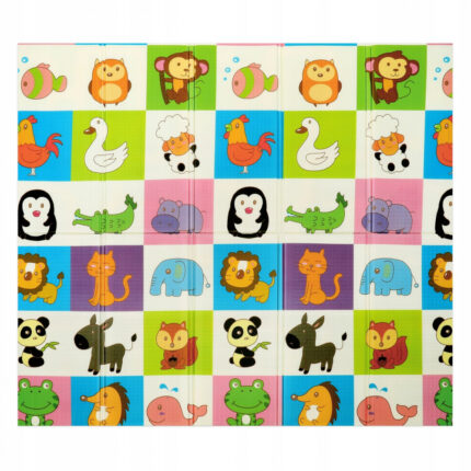 Covoras educational din spuma XPE cu doua fete 180x200 cm Animals Road