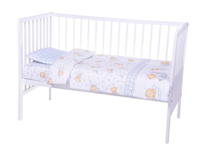 Lenjerie patut cu 3 piese Sleepy Little Bear BlueGrey 017