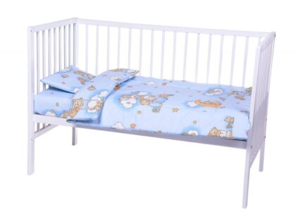 Lenjerie patut cu 3 piese Sleepy Teddy Bear Blue 006