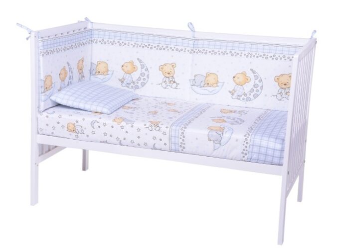 Lenjerie patut cu 7 piese Sleepy Little Bear Bleu 015