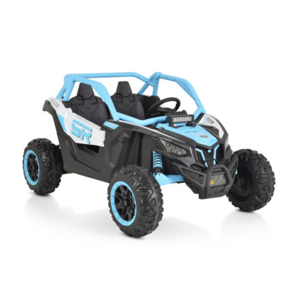 Masinuta electrica 24V cu 2 locuri telecomanda si roti EVA 4x4 Typhoon Blue