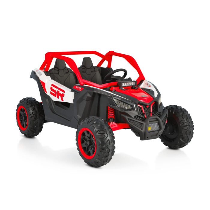 Masinuta electrica 24V cu 2 locuri telecomanda si roti EVA 4x4 Typhoon Red