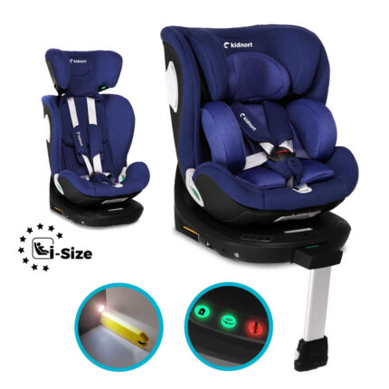 Scaun auto cu baza isofix rotativ 360 i-Size 40-150cm Kidnort Blue