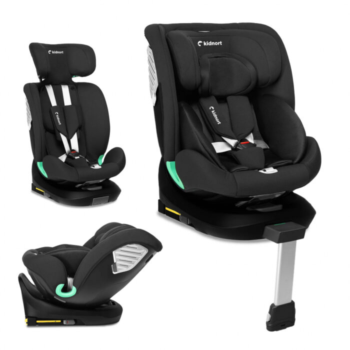 Scaun auto cu isofix rotativ 360 i-Size 40-150 cm Kidnort Radjur Black