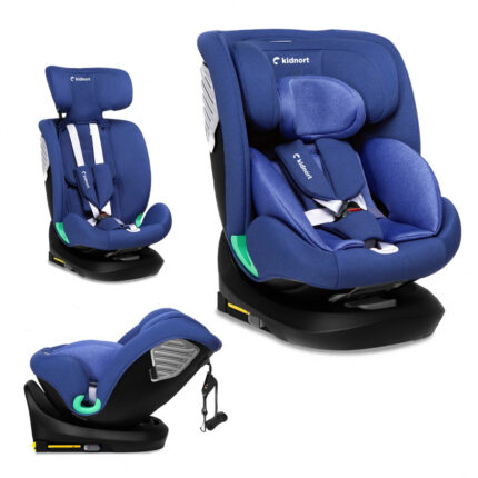 Scaun auto cu isofix rotativ 360 i-Size 40-150 cm Kidnort Radjur Blue