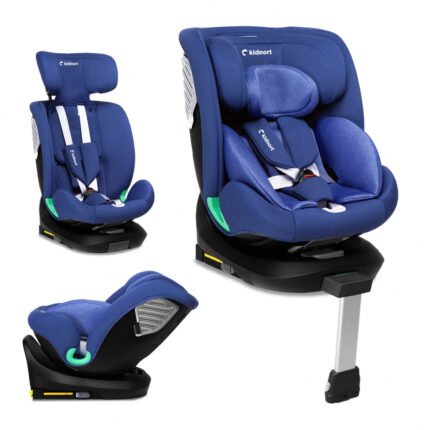 Scaun auto cu isofix rotativ 360 i-Size 40-150 cm Kidnort Radjur Blue